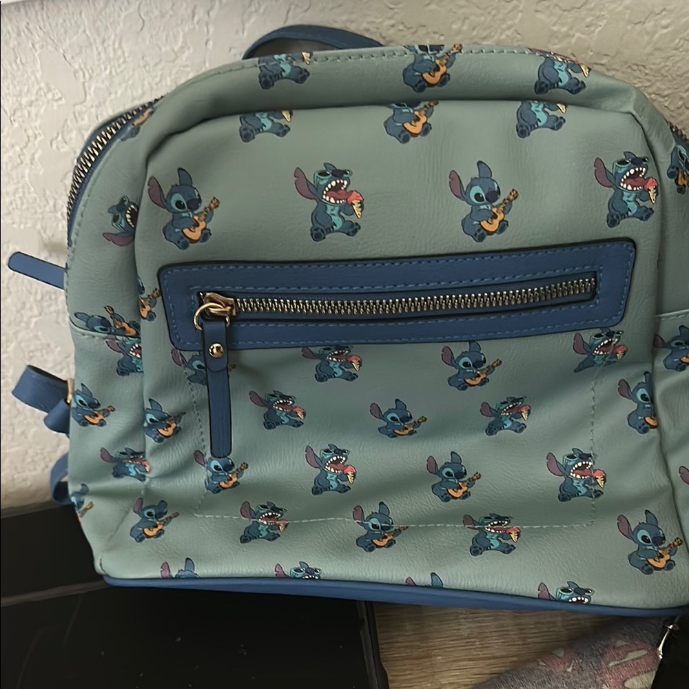 Stitch Mini Backpack with Blue Accents